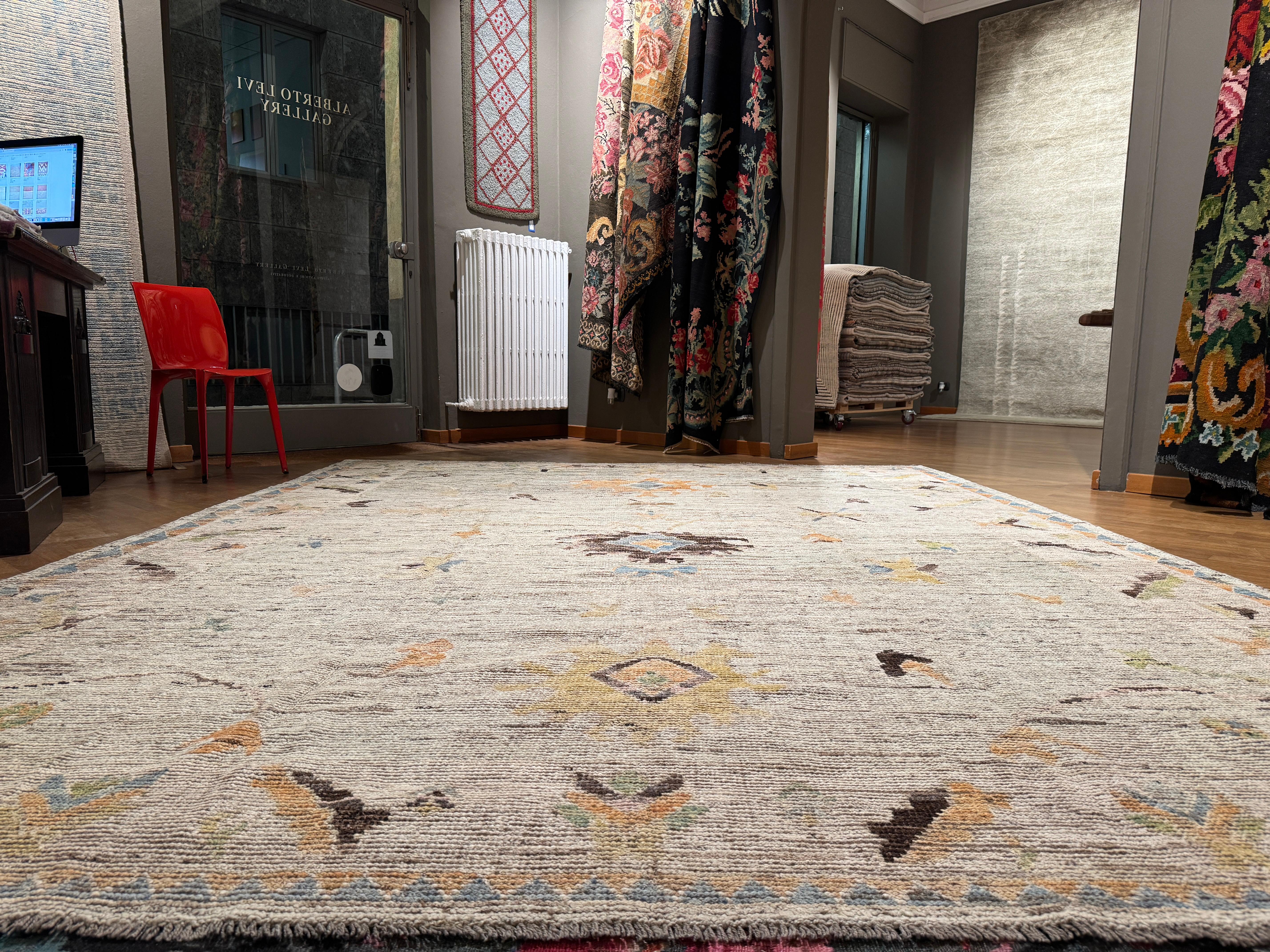 Softly Coloured Contemporary Oushak Rug by Alberto Levi Gallery For Sale 3