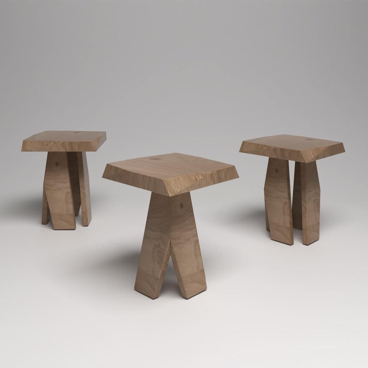 Hand-Crafted Softo Oak Stool For Sale