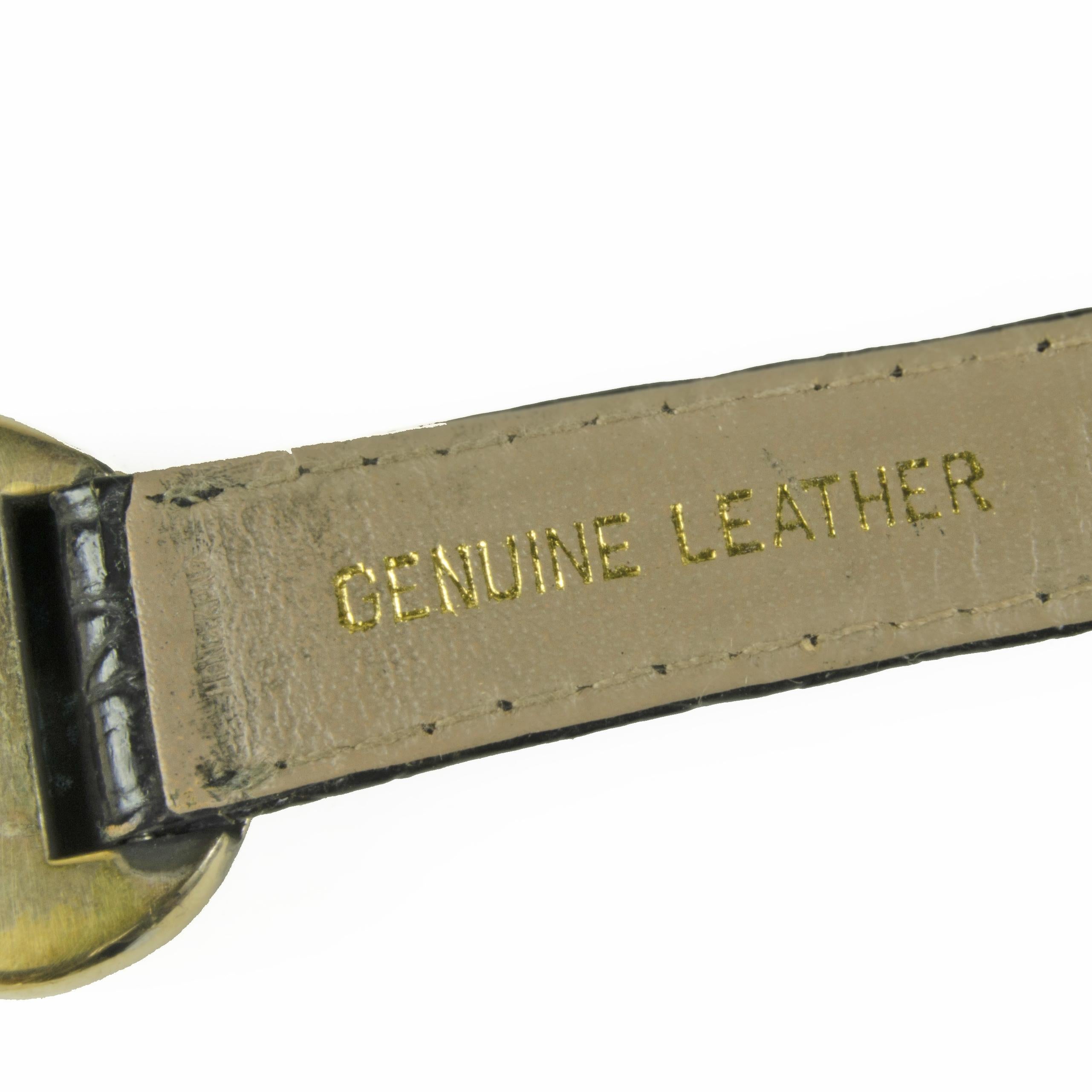 Softwatch: 1990 Leather and Gilt Metal Quartz Wristwatch by Exaequo, Hong Kong For Sale 1