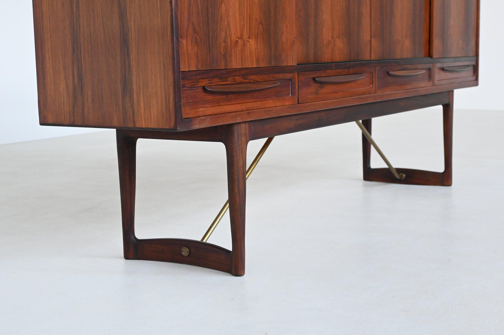 Credenza a gambe incrociate Sofus Jorgensen in palissandro Nyrup Danimarca 1960 in vendita 8