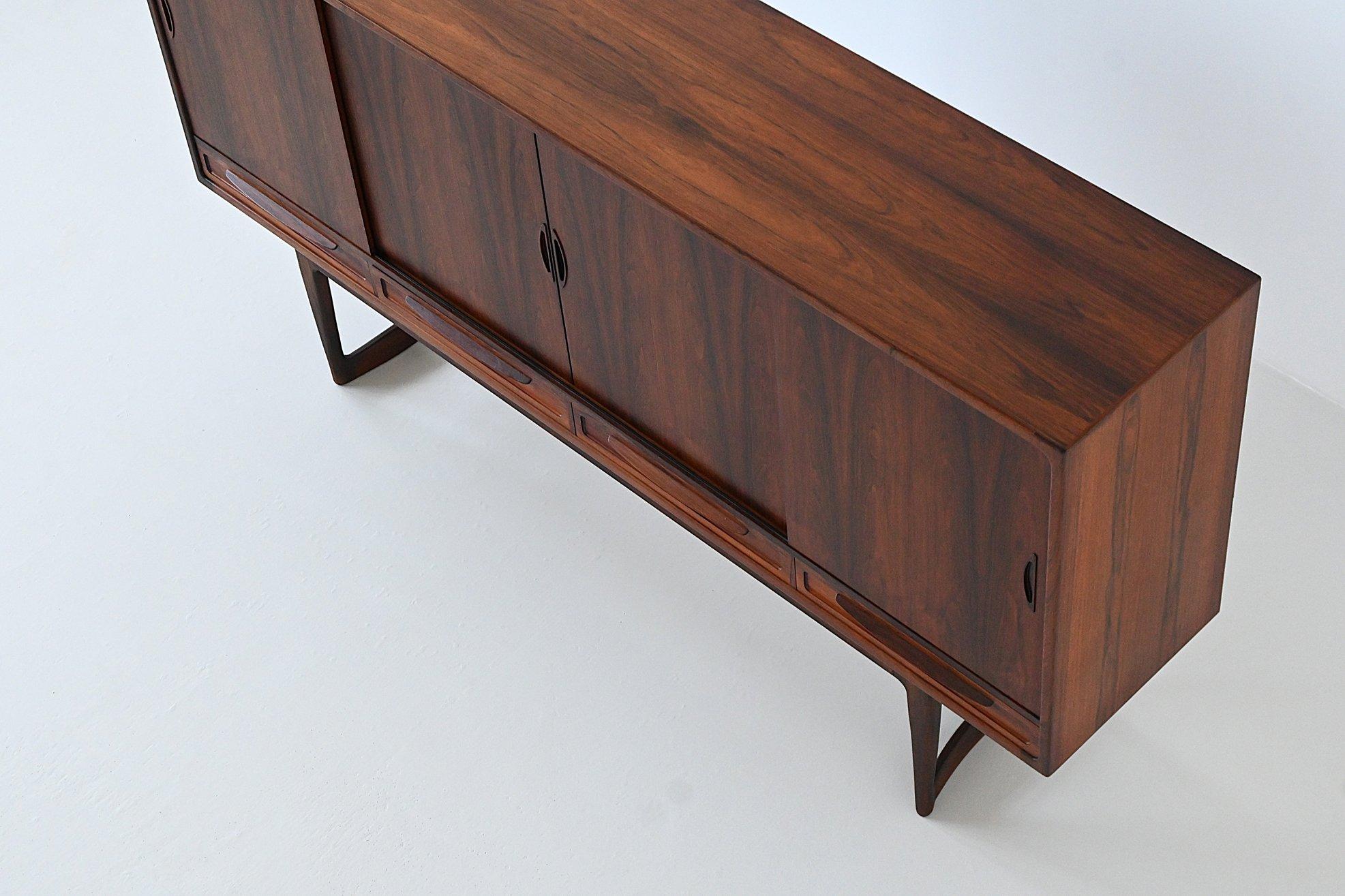Credenza a gambe incrociate Sofus Jorgensen in palissandro Nyrup Danimarca 1960 in vendita 11
