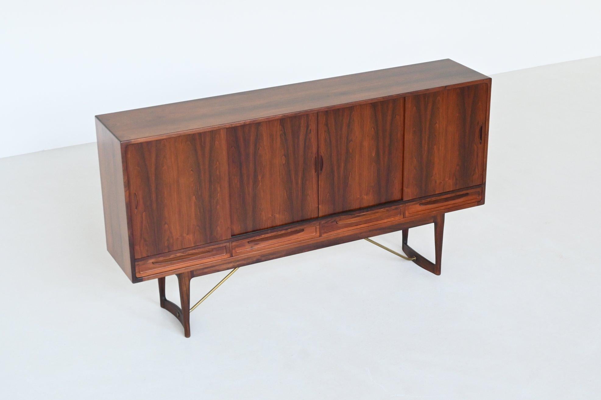 Credenza a gambe incrociate Sofus Jorgensen in palissandro Nyrup Danimarca 1960 in vendita 12
