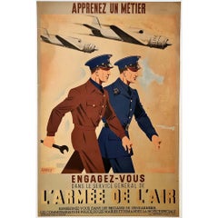 1941 Original poster by the Ministry-Secretary of State for War - Armée de l'air