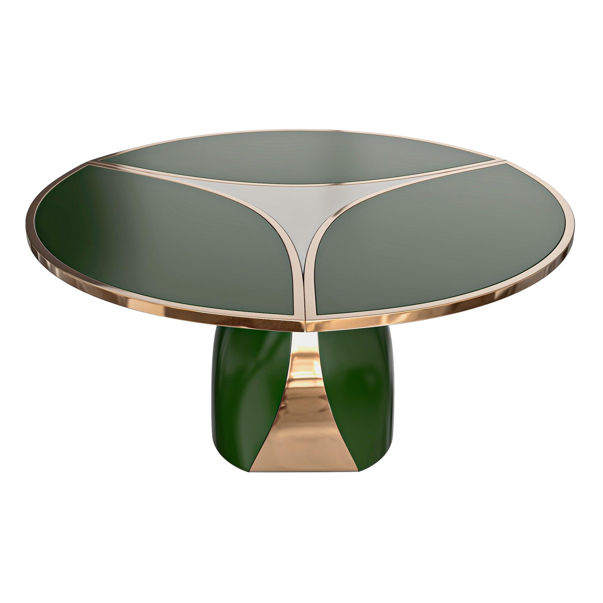 Runder Tisch „Sogno“ aus Edelstahl und Bronze mit Edelstahl, handgefertigt, Istanbul im Angebot 1