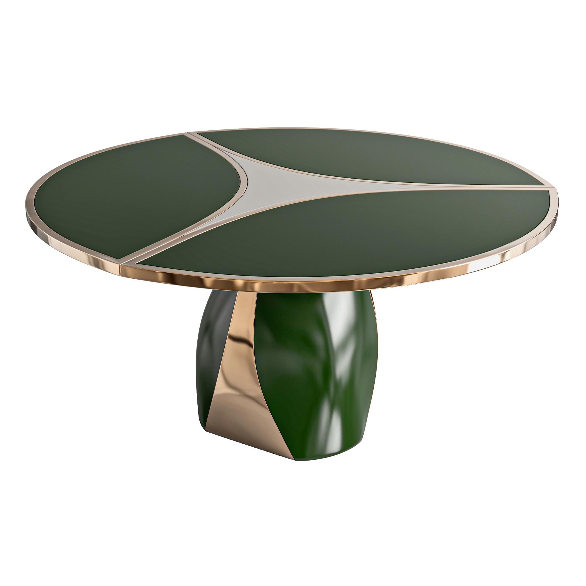 Runder Tisch „Sogno“ aus Edelstahl und Bronze mit Edelstahl, handgefertigt, Istanbul im Angebot 2