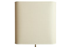 Sogno Table Lamp with Brass Base and White Fabric Lampshade