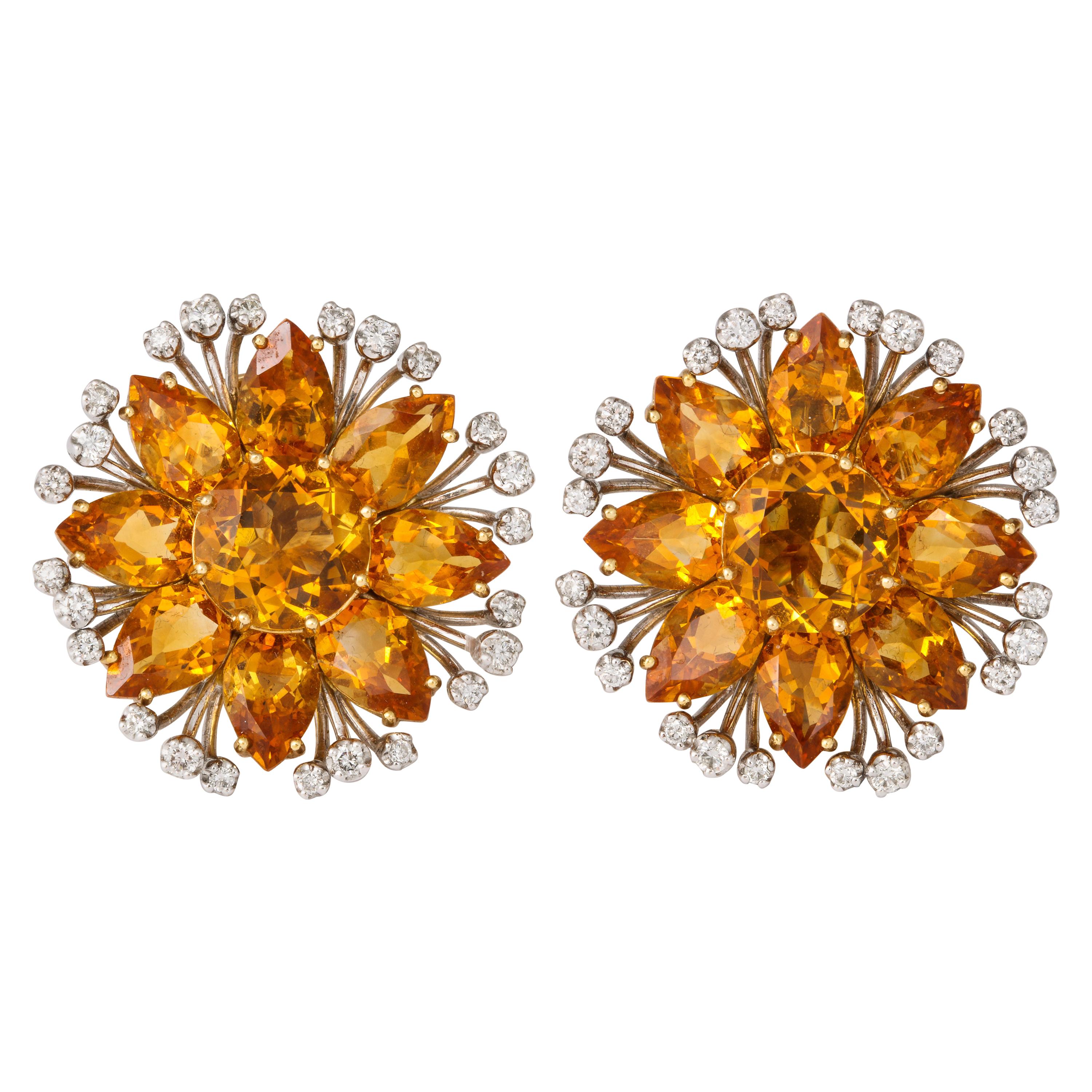 Sophia D. Fancy Citrine Diamond Gold Ear Clips