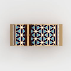 SOHNAA 18kt Gold Diamond Enamel Miraas Alaara Open Book Fold Ring Medium