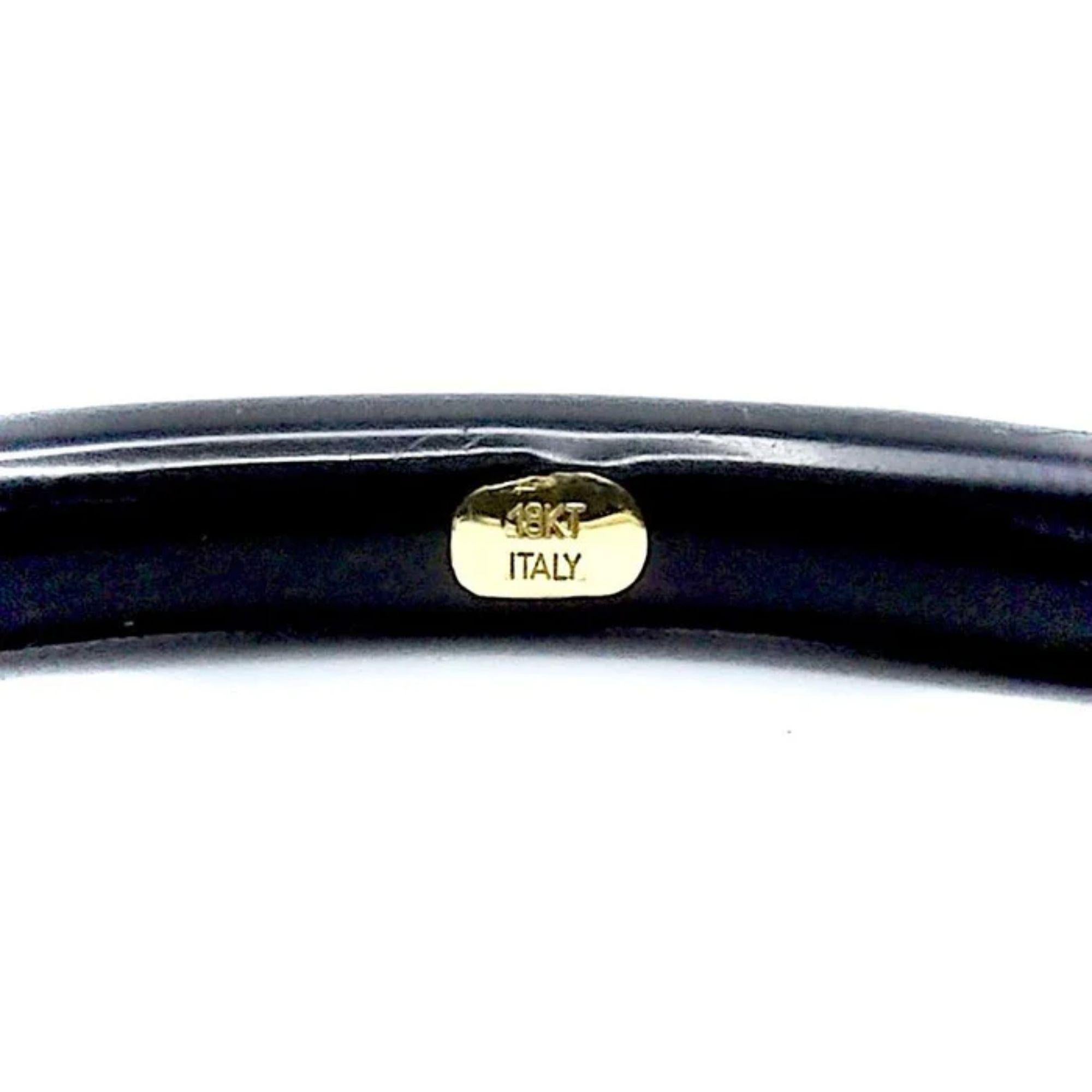 Contemporary Soho 18K Gold Black Enamel Calligraphic Stripe Bangle Bracelet, circa 2010 For Sale