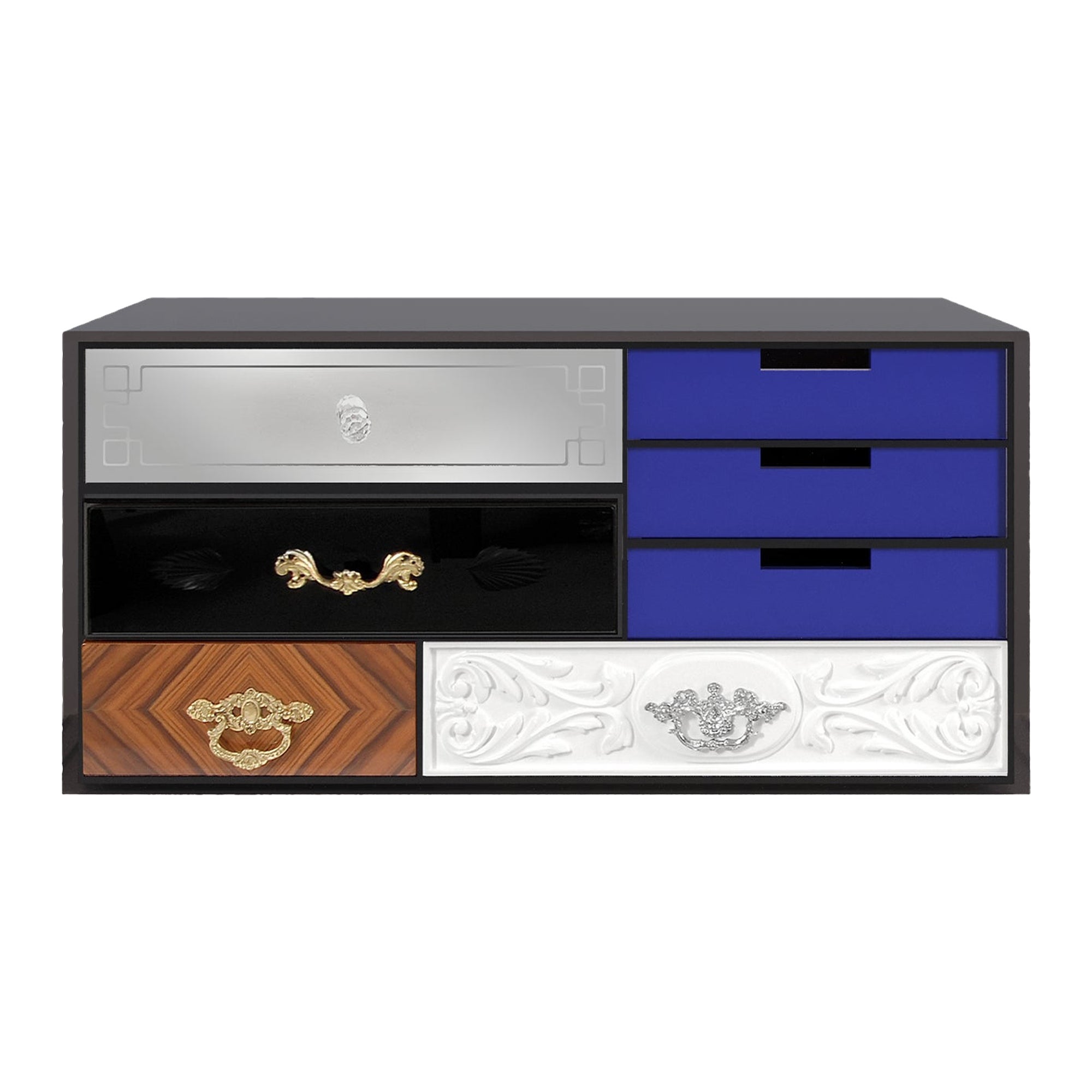 Soho Bedside Table - Hand-Crafted Wood, Marquetry & Gold Leaf - Boca do Lobo