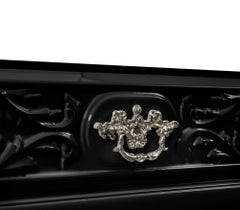 Consola Negra Soho - Madera artesanal, latón dorado y cristal - Boca Do Lobo