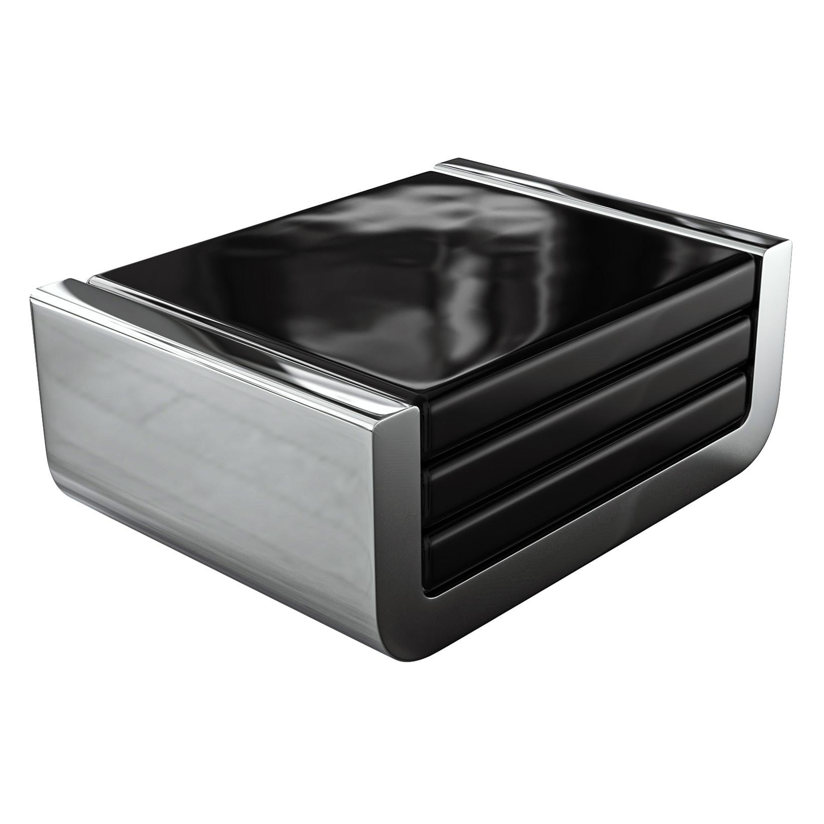 Turc Table basse Soho en acier inoxydable, fabriquée à la main, Istanbul en vente