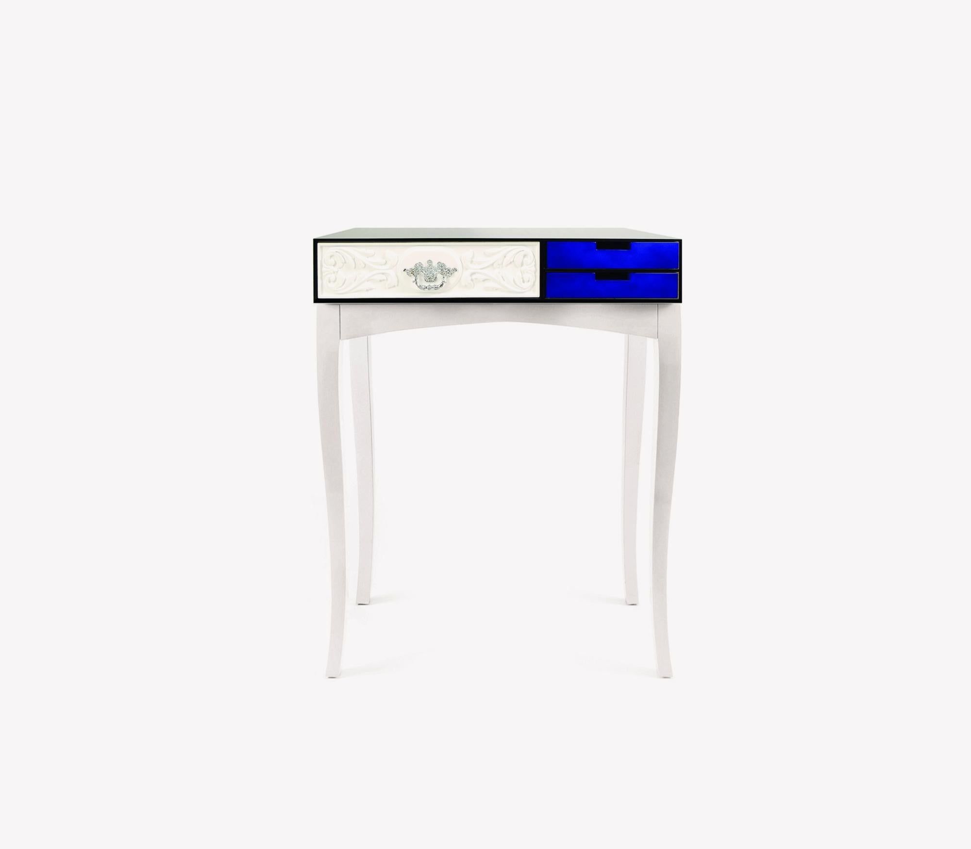 XXIe siècle et contemporain Console Soho faite main, laiton et verre feuille d'or - Boca do Lobo en vente