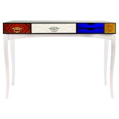 Soho-Konsole – handgefertigtes Holz, blattgoldenes Messing und Glas – Boca do Lobo