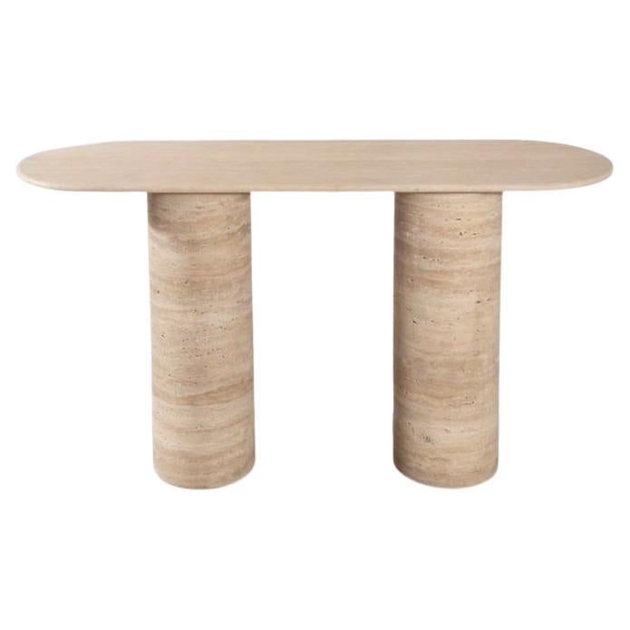 Tavolo Console SOHO, 48" Travertino Stone Beige Tavolo da ingresso, Tavolo Hall in vendita