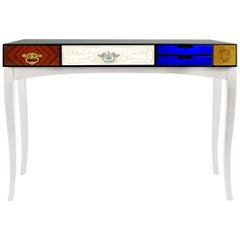 Soho Console Table in Wood and Tempered Glass (Extra Large)