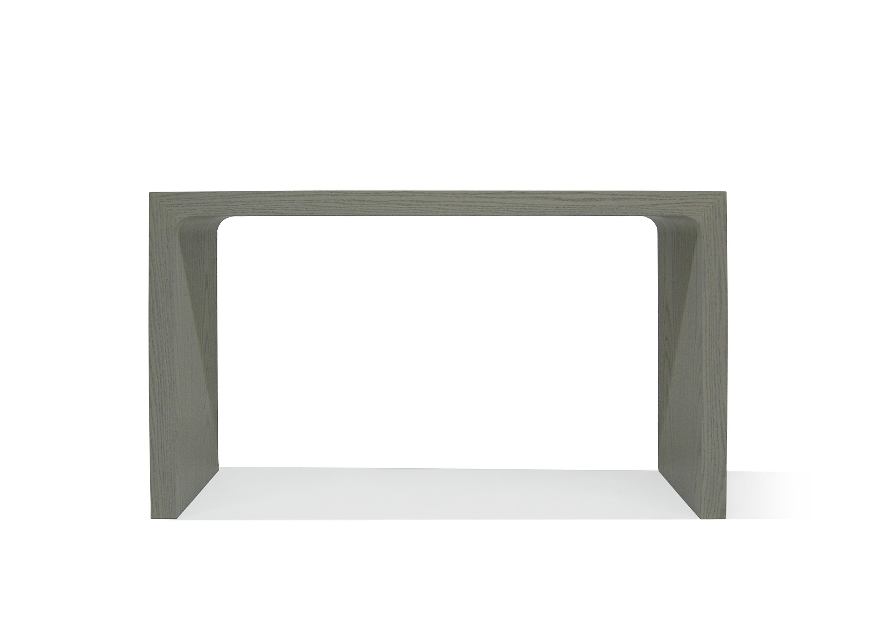 Contemporary Soho Console - Wood, Oak, Waterfall, Walnut, Maple, Entry Console, Grey, Rounded For Sale