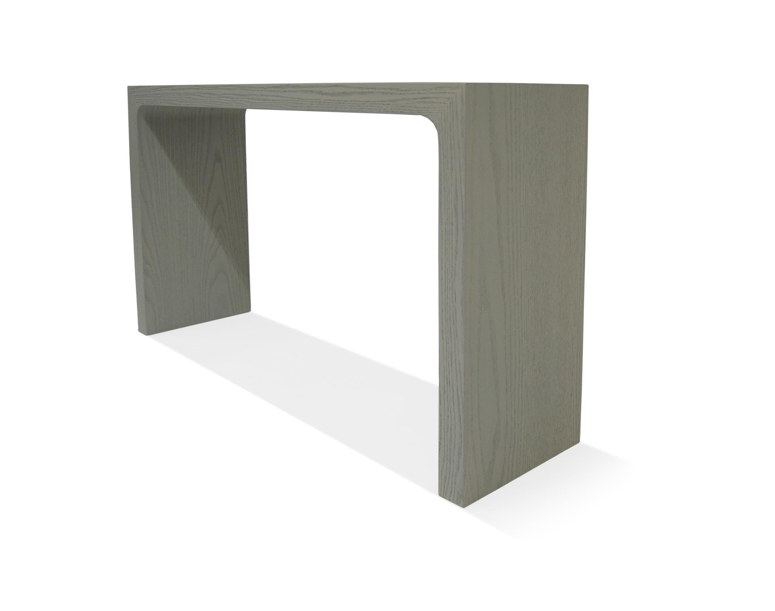 Soho Console - Wood, Oak, Waterfall, Walnut, Maple, Entry Console, Grey, Rounded For Sale 2