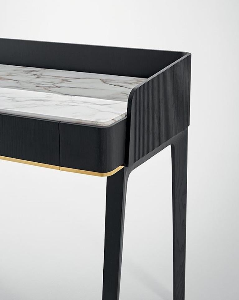 Blackened Soho Desk by Gallotti & Radice in Black Ash Wood & Callacata Marble