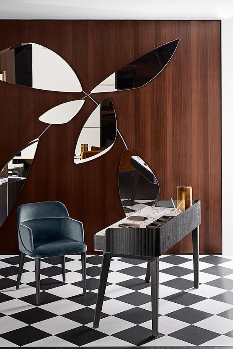 Soho Desk by Gallotti & Radice in Black Ash Wood & Callacata Marble 1