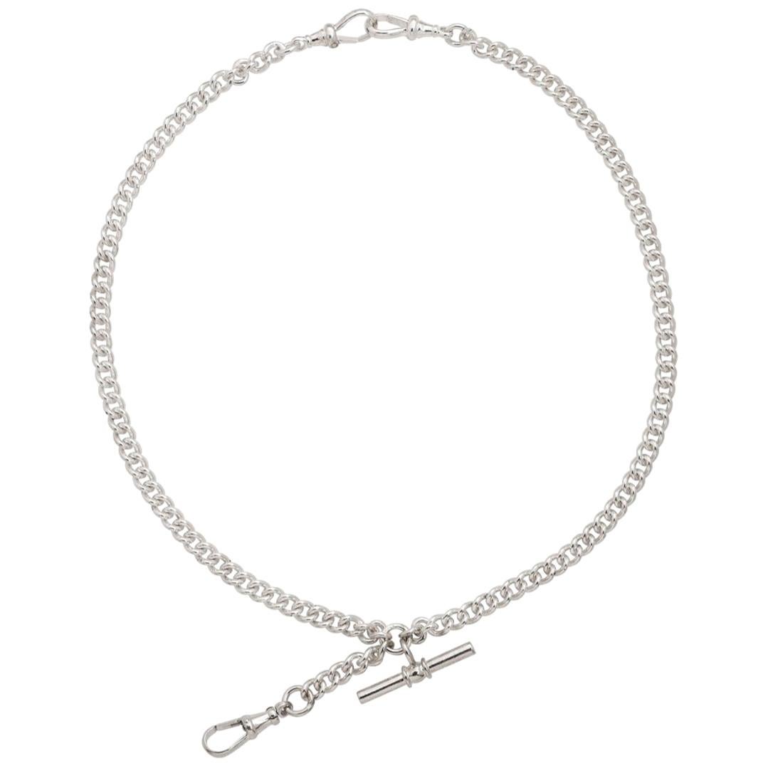 Soho Double Albert Chain in Sterling Silver For Sale