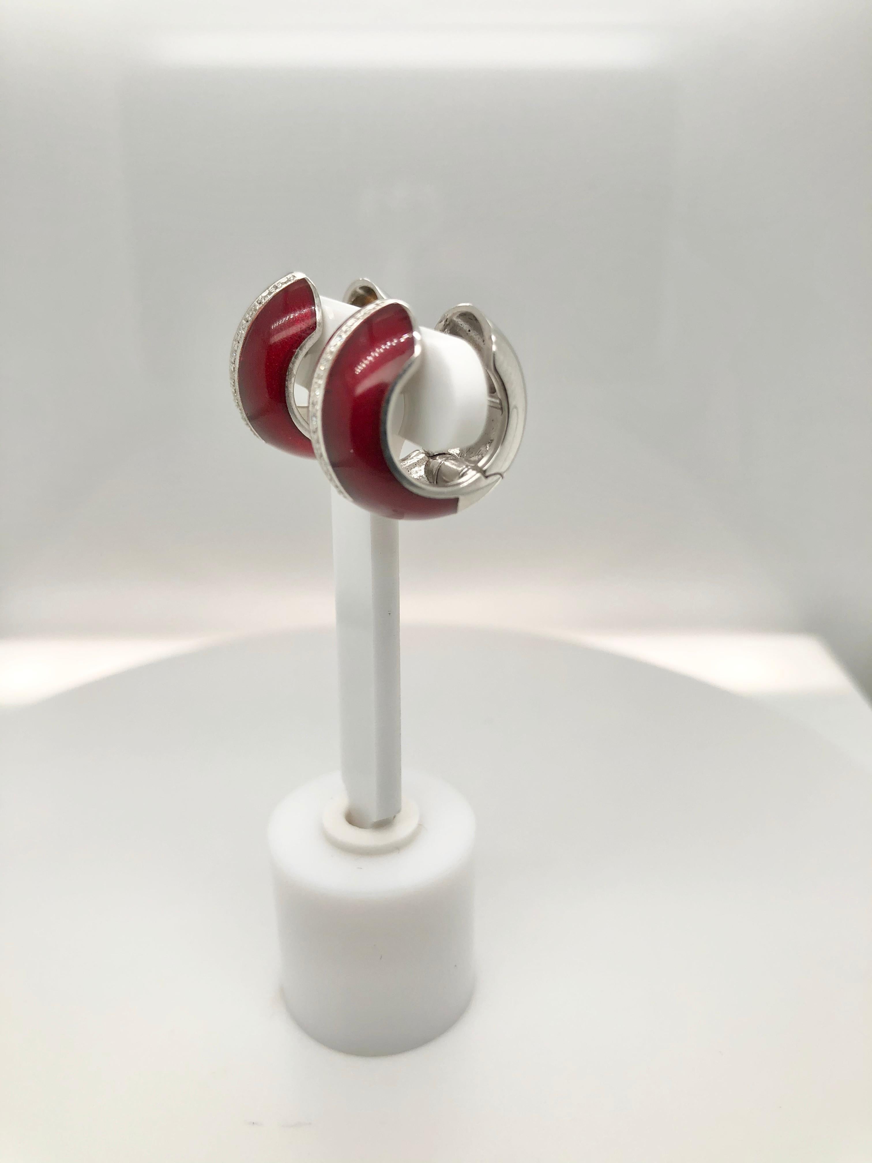 sterling silver red earrings