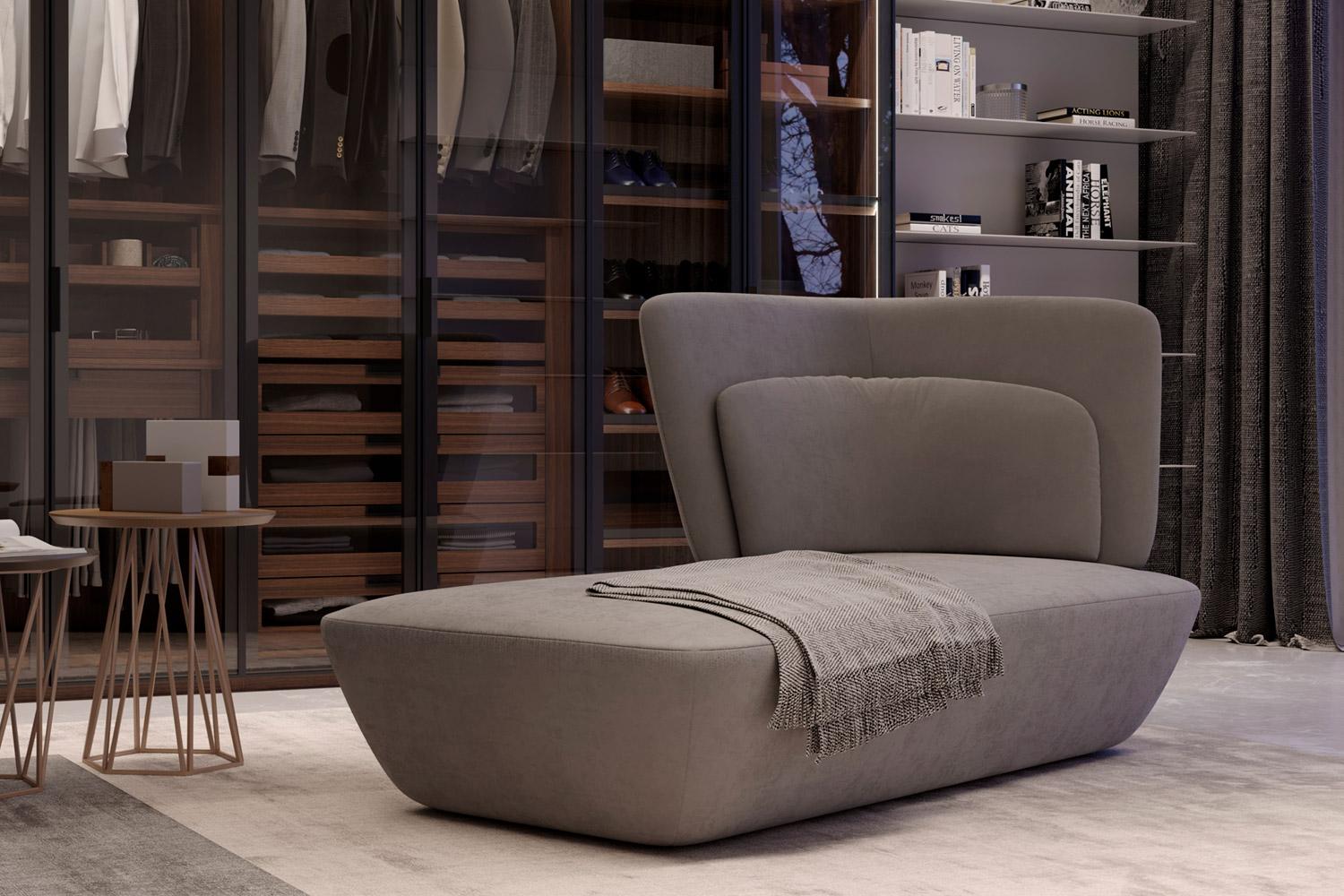 Italian Soho Blue Side Sofa, Designed by Stefano Bigi, Made in Italy For Sale