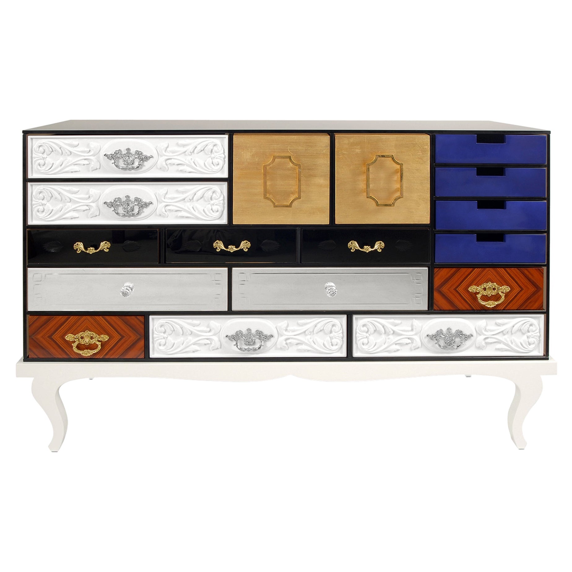 Soho Sideboard – handgefertigtes Holz, Intarsien und Blattgold – Boca do Lobo
