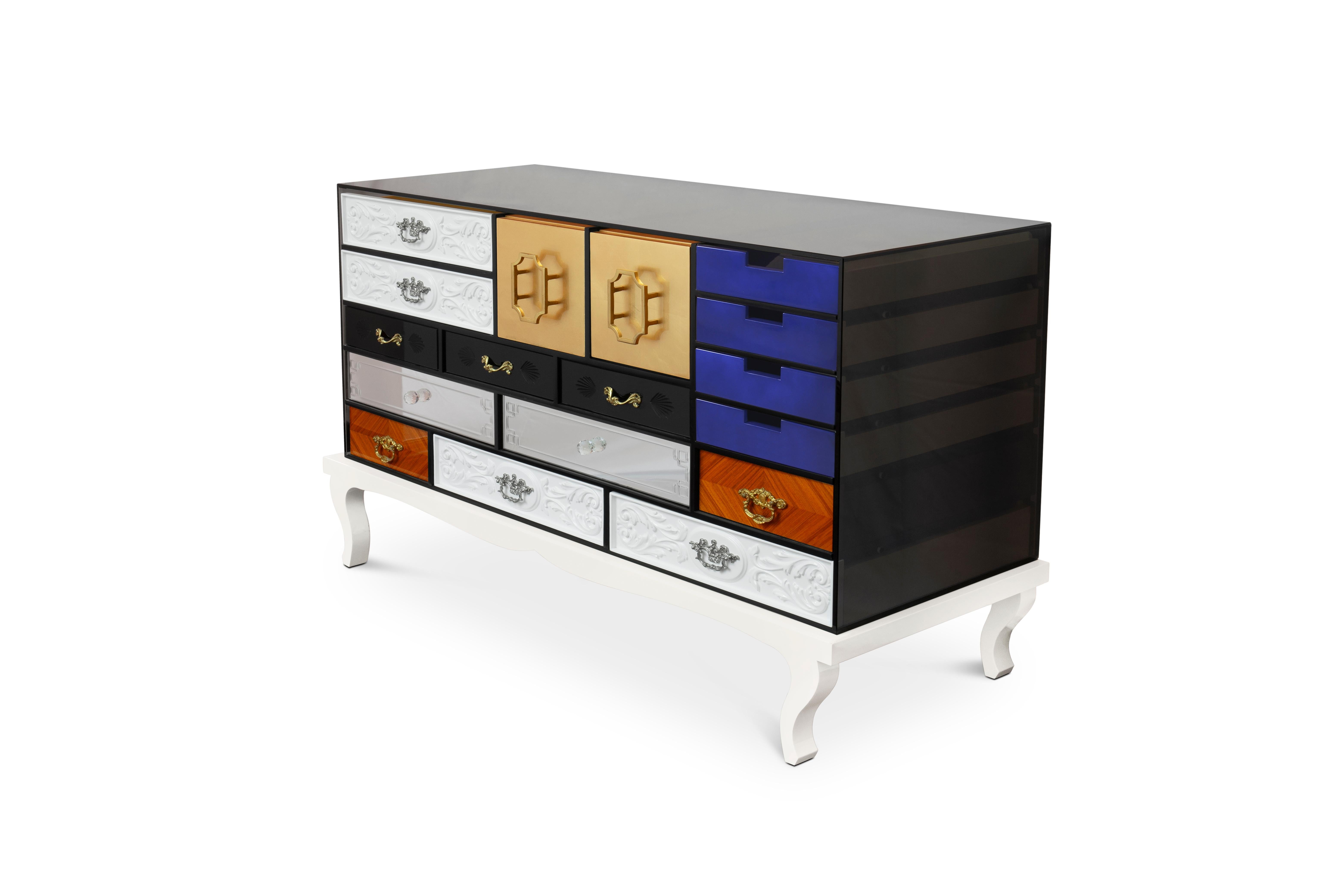 Modern Contemporary Soho Sideboard With Handcrafted Fronts by Boca do Lobo In New Condition For Sale In New York, NY