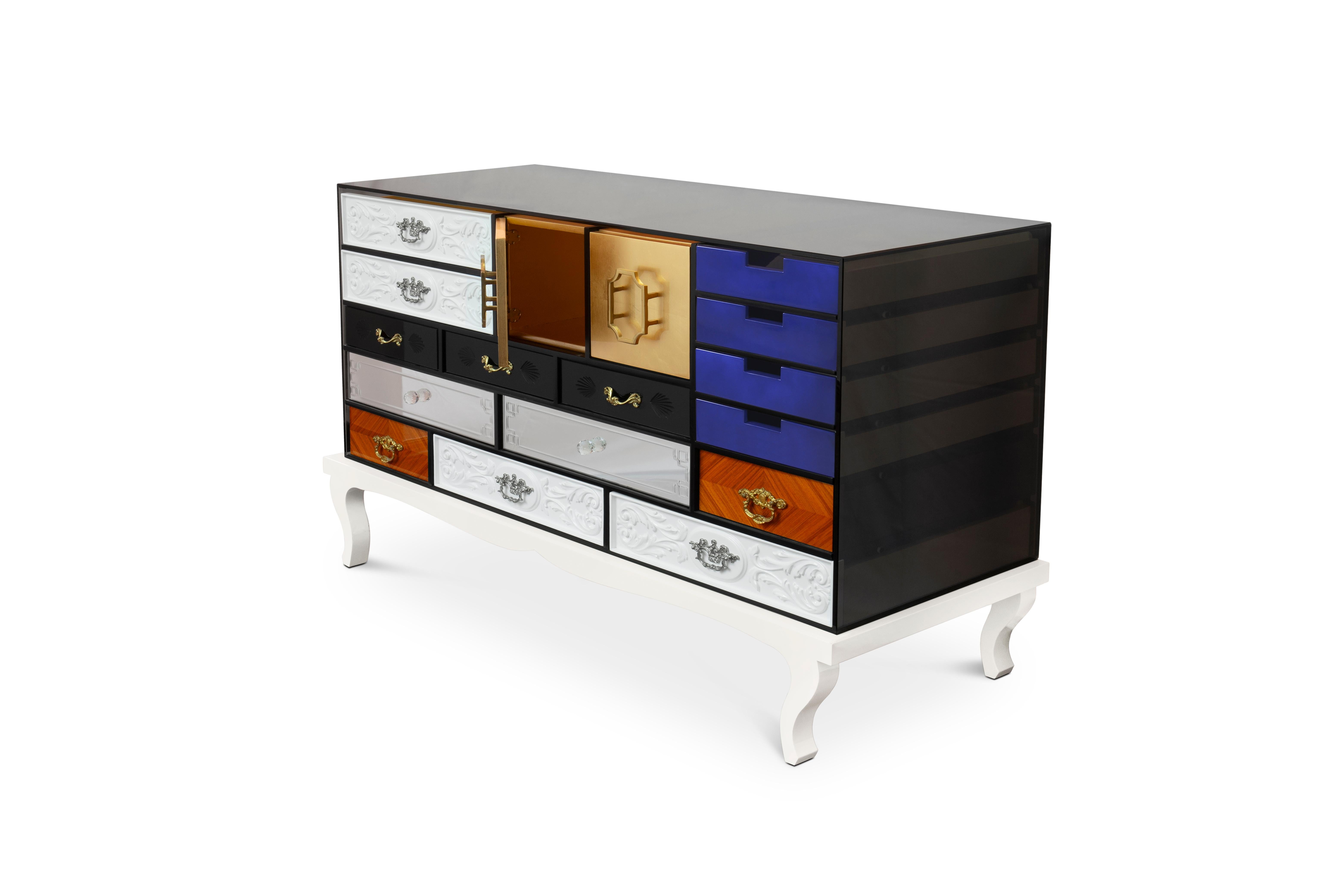 Modern Contemporary Soho Sideboard With Handcrafted Fronts by Boca do Lobo For Sale 2