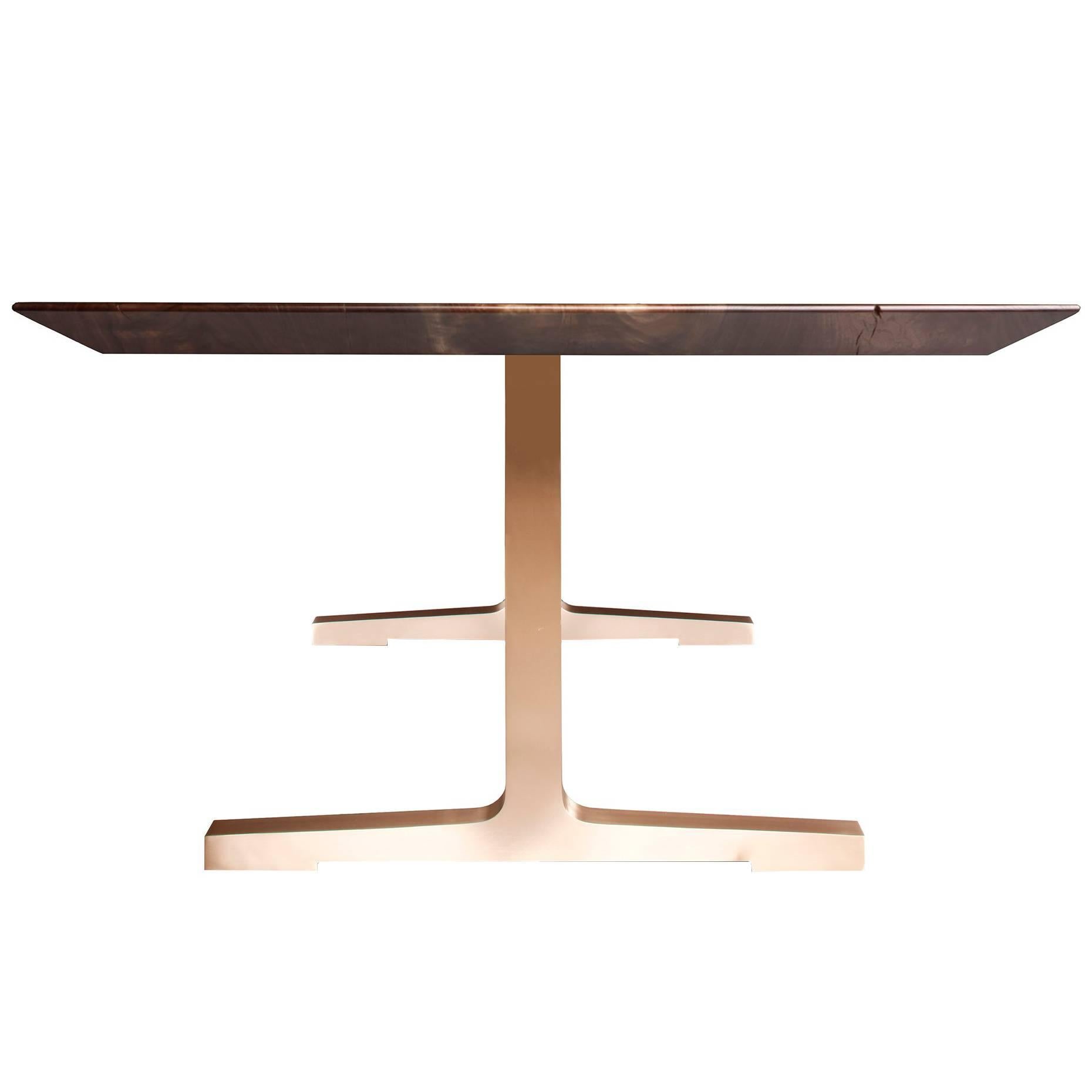 Soho Slim Bevel Dining Table with Bronze Legs by Studio Roeper