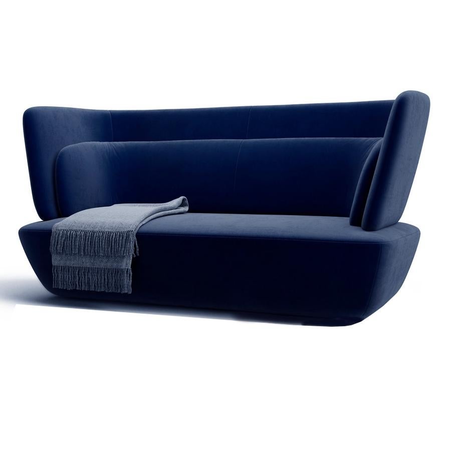 Blaues Soho-Sofa, entworfen von Stefano Bigi, hergestellt in Italien (Italienisch) im Angebot