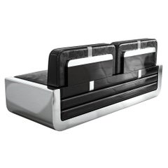 Sofa „Soho“ aus Edelstahl mit Edelstahl, handgefertigt, maßgeschneidertes, maßgeschneidertes Leder, Istanbul