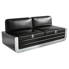 "Soho" Sofa with Stainless Steel, Handmade, Tailor made Leather, Istanbul