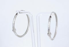 Soho Sterling Silver and Diamond Enamel Hoops