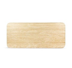 SOHO Travertine Stone Dining Table - 81” - Stain Resistant, Rectangular, Modern