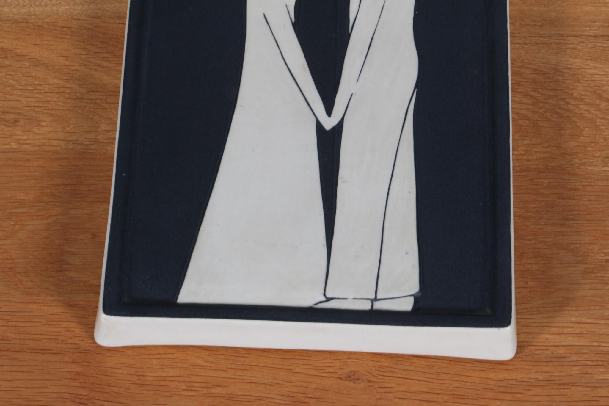 Scandinavian Modern Soholm Ceramic Relief by Holm Sorensen 1958, Bornholm, Denmark For Sale