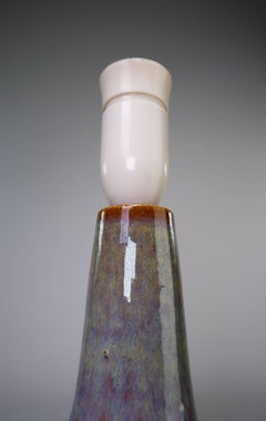 1960s Danish Modern Green, Blue and Brown Ceramic Mermaid Lamp by Soholm