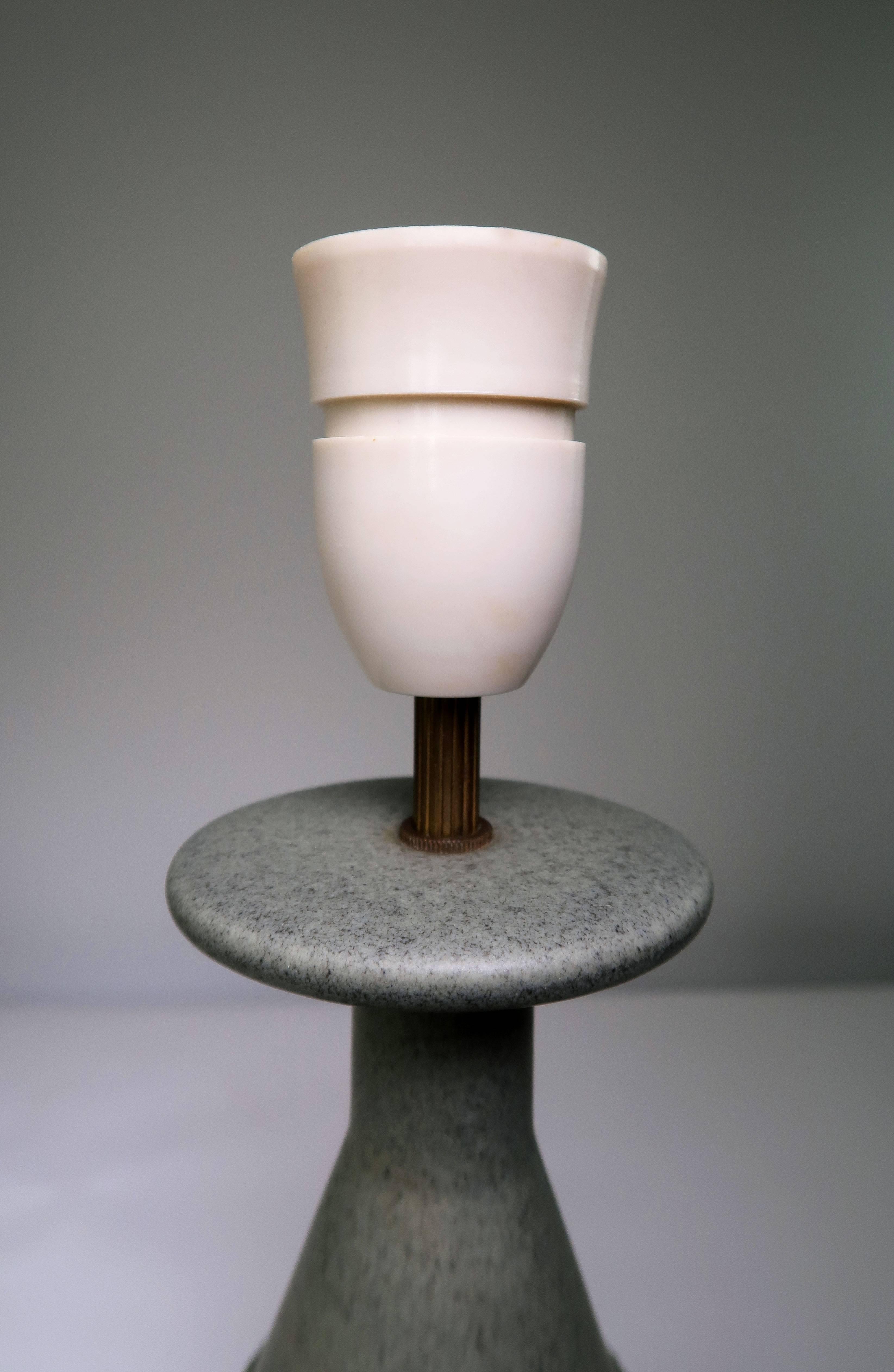 Sage Green Danish Modern Handmade Stoneware Lamp with Collar by Soholm, 1960s In Good Condition In Copenhagen, DK