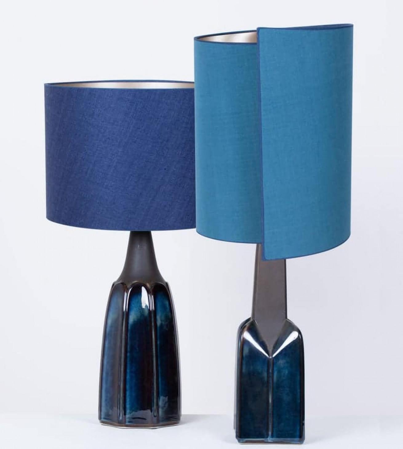 Lampe Soholm avec abat-jour en soie nouvelle sur mesure René Houben, 1960s en vente 3