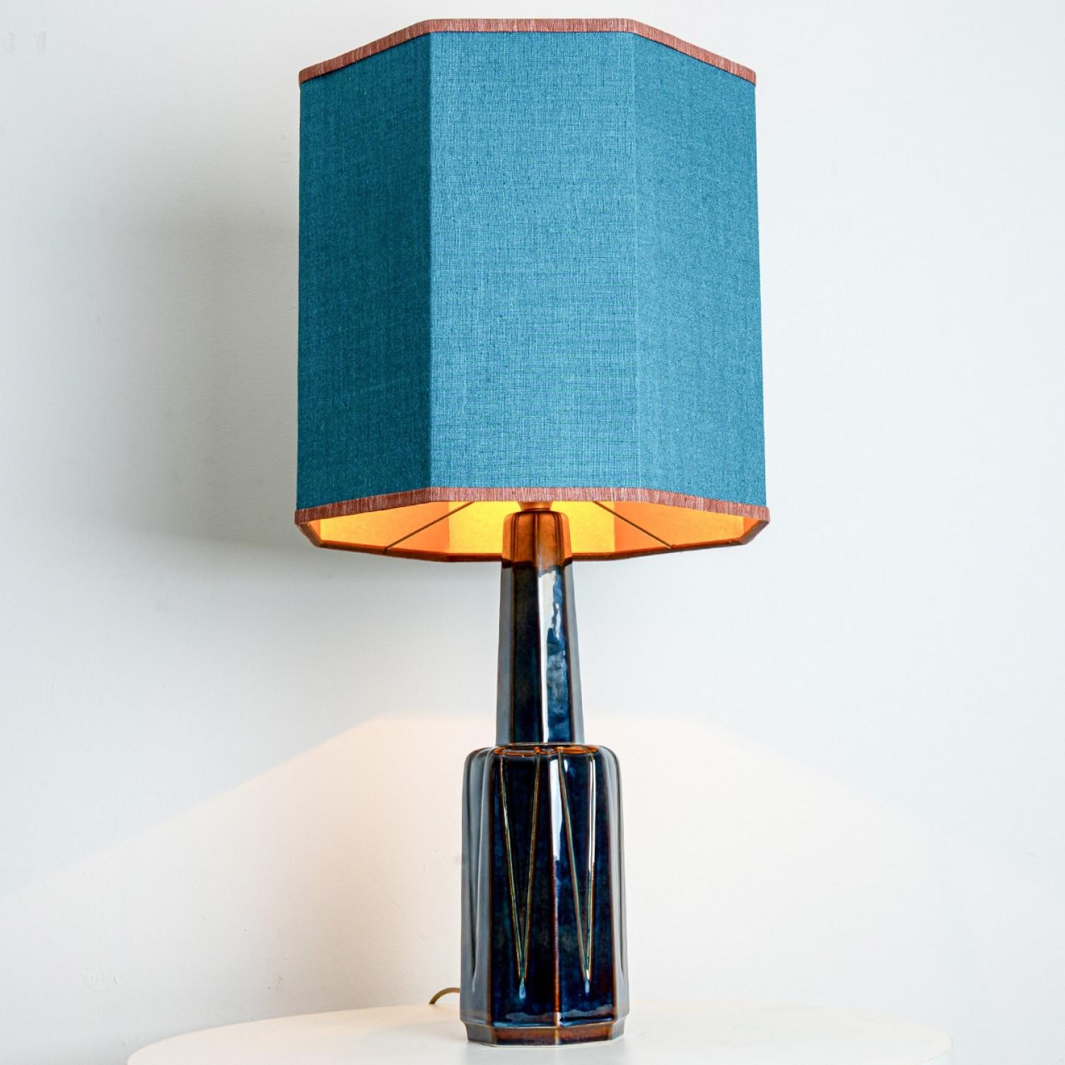 Danois Soholm Lamp with New Silk Custom Made Lampshade René Houben, 1960s en vente