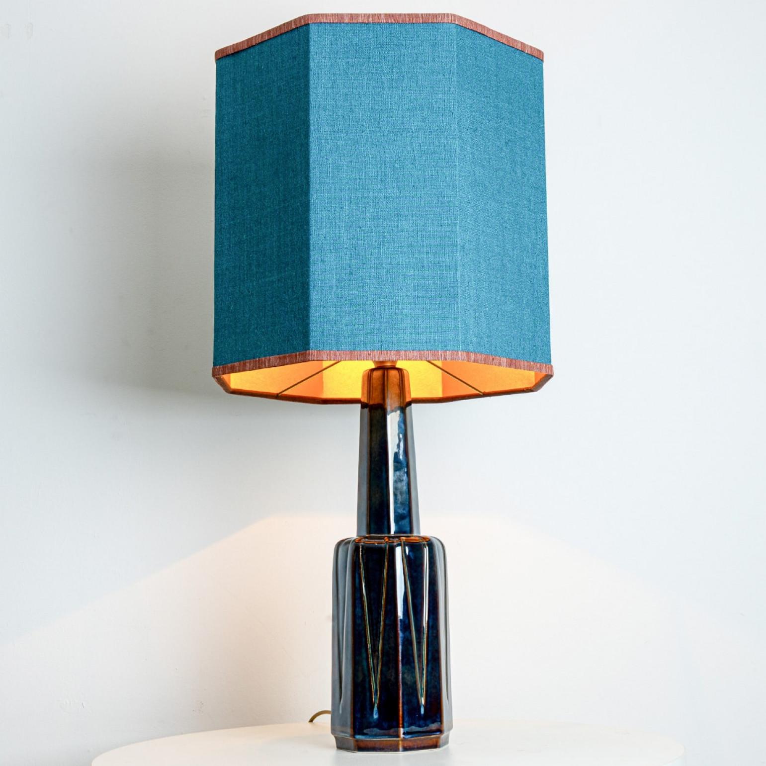 Danish Soholm Lamp with New Silk Custom Made Lampshade René Houben, 1960s For Sale