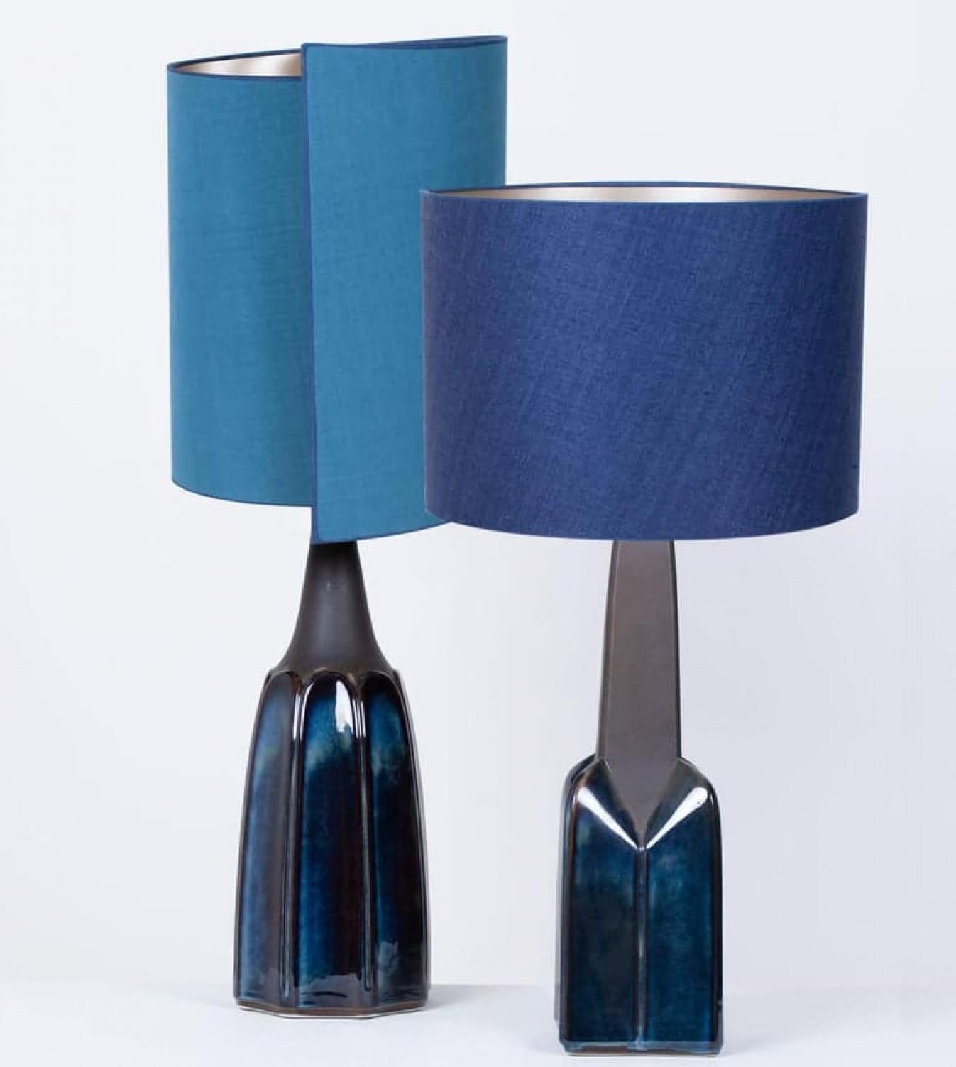 Métal Lampe Soholm avec abat-jour en soie nouvelle sur mesure René Houben, 1960s en vente