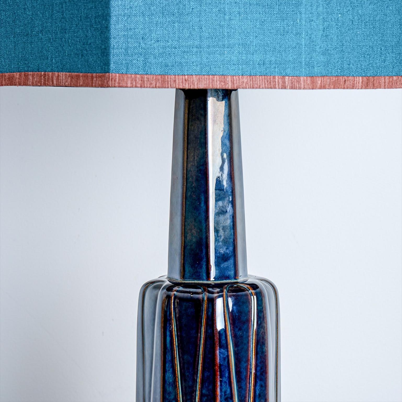 Soholm Lamp with New Silk Custom Made Lampshade René Houben, 1960s For Sale 1