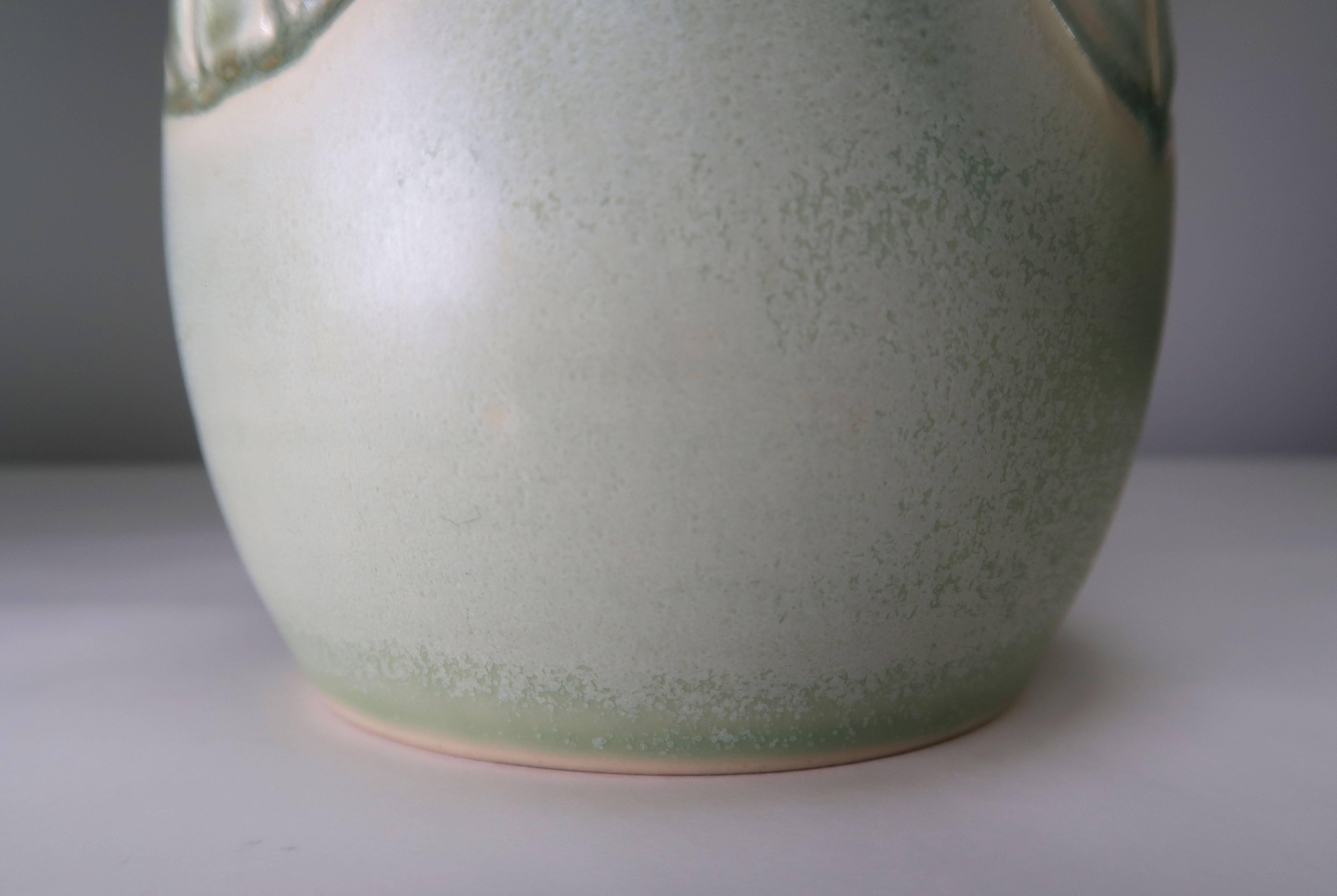 Scandinavian Modern Søholm 1960s Organic Modern Aqua Mint Ceramic Vase, Denmark For Sale