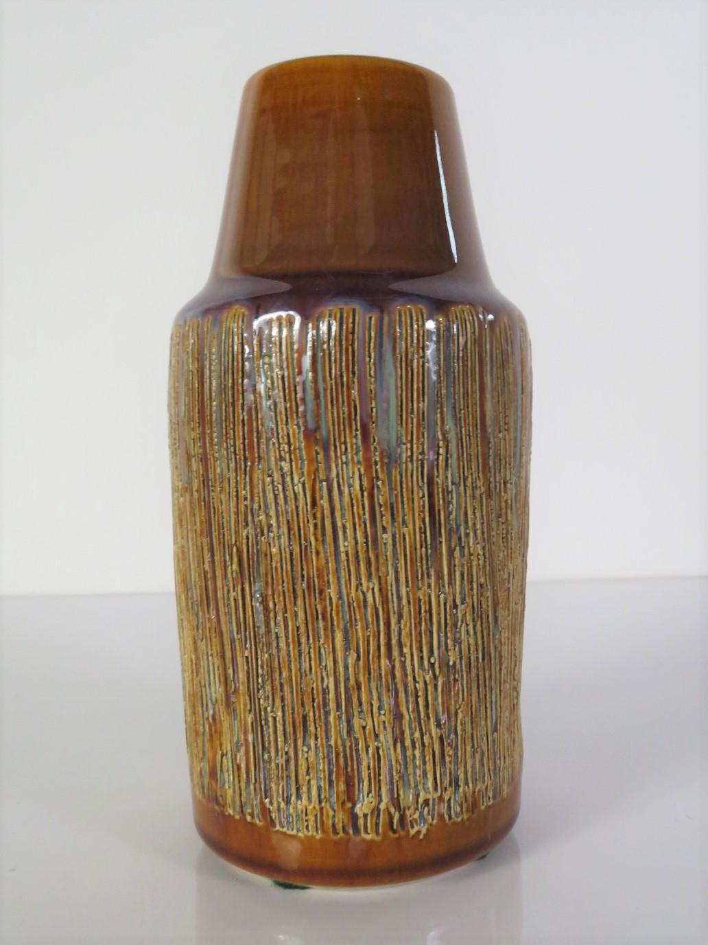 Clay Soholm Sgraffito Earthenware Pottery Vase Denmark 1960s