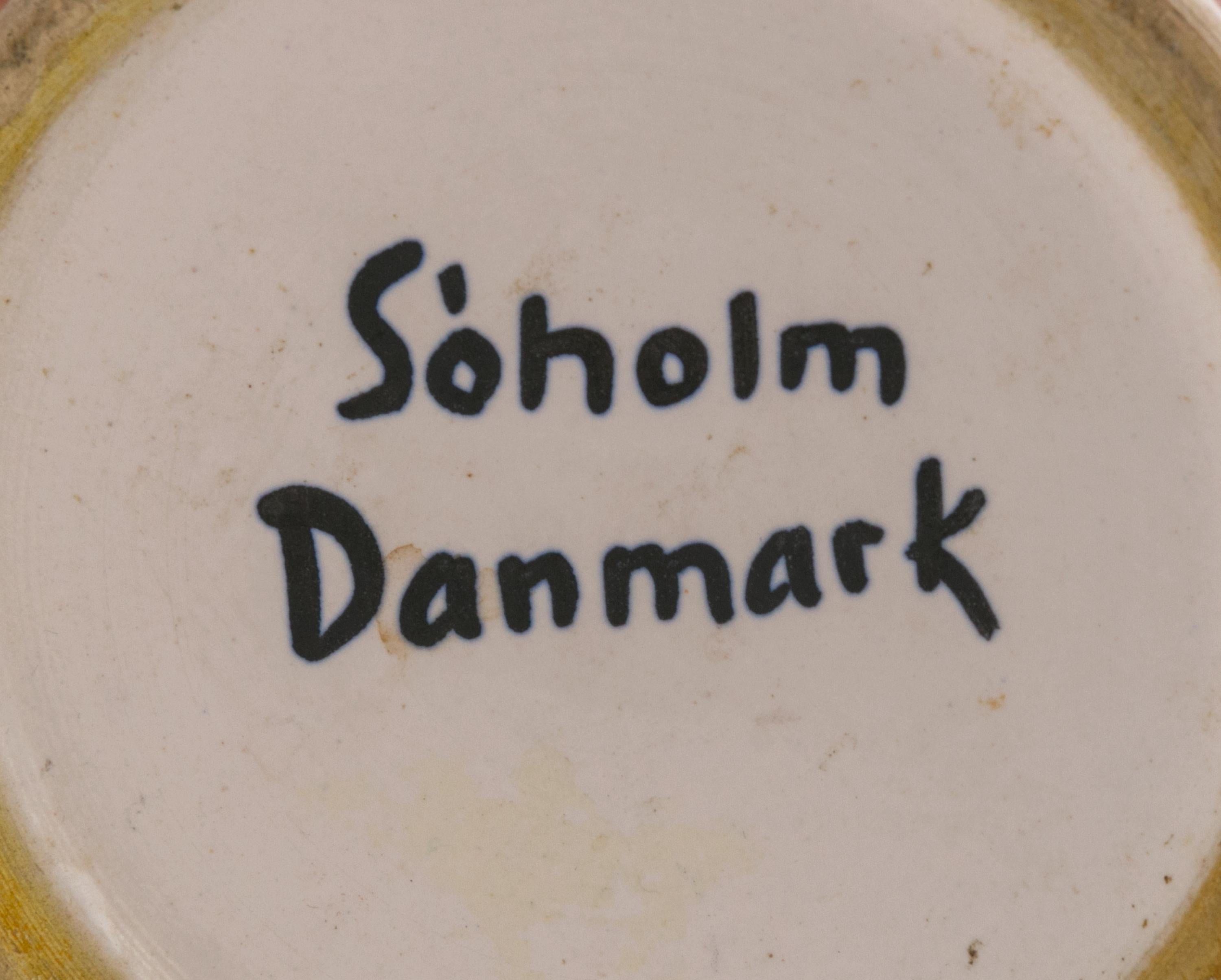 Soholm Signed Hand-Painted Ceramic Vase, Denmark, 1950s In Excellent Condition In New York, NY