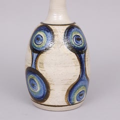 lámpara de mesa cerámica esmaltada hand Made de Soholm Dinamarca 1960 estampada