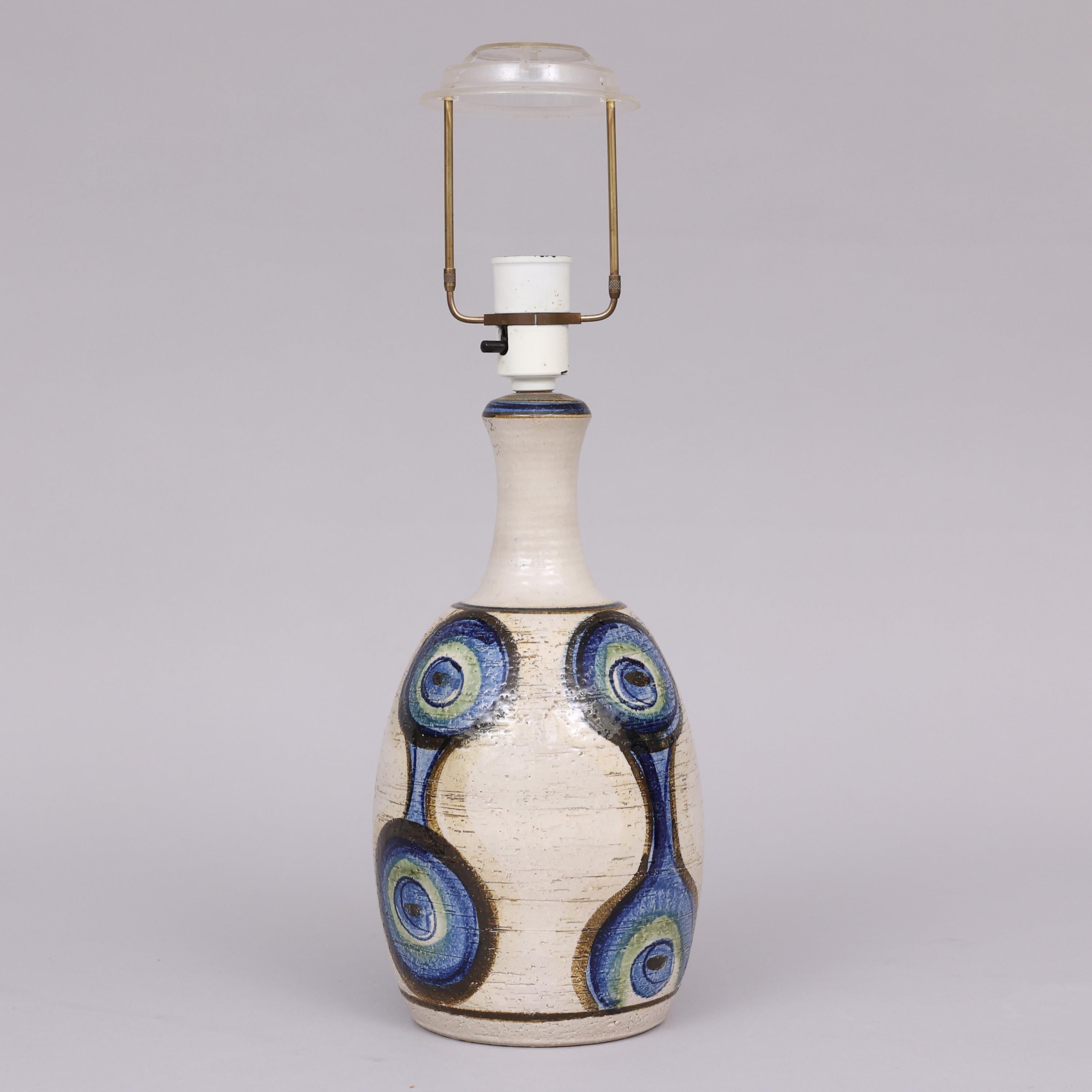 lampe à poser en céramique émaillée faite à la main par Soholm Danemark 1960 estampillée Bon état - En vente à Paris, FR