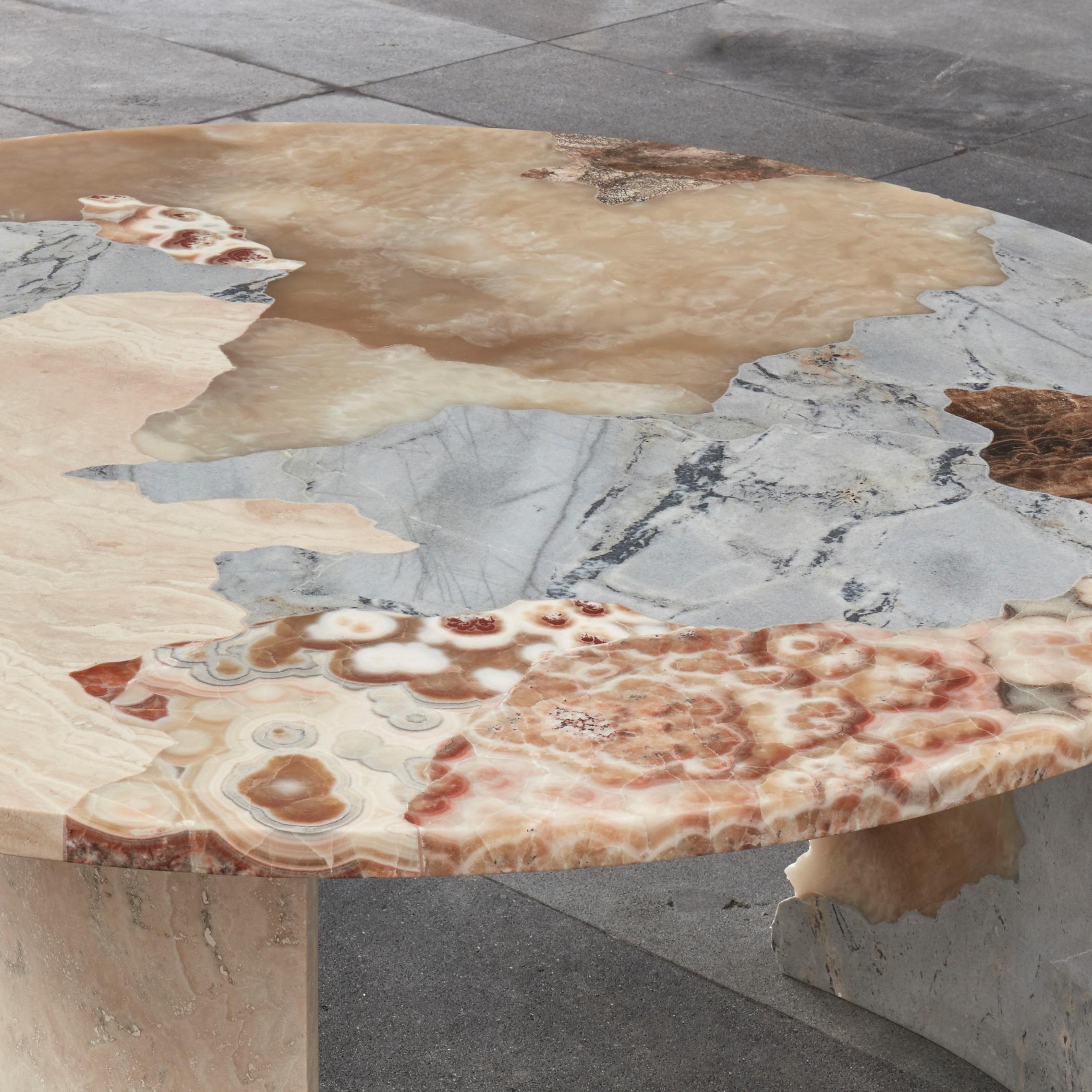 Hand-Carved Soil Map N°5 Table by Estudio Rafael Freyre For Sale